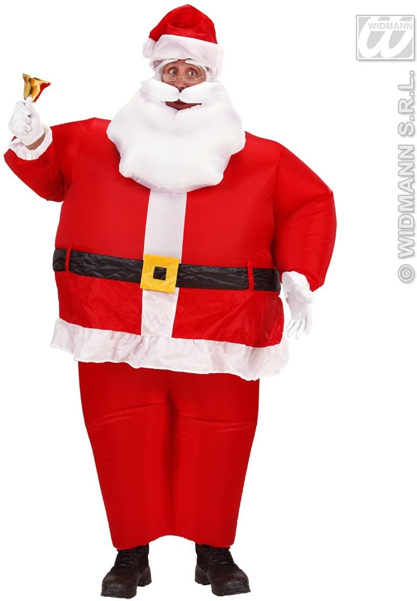 Kerst & Oud & Nieuw Kostuum | Opblaasbare Kerstman Fat Santa Kostuum | One Size | Kerst | Verkleedkleding